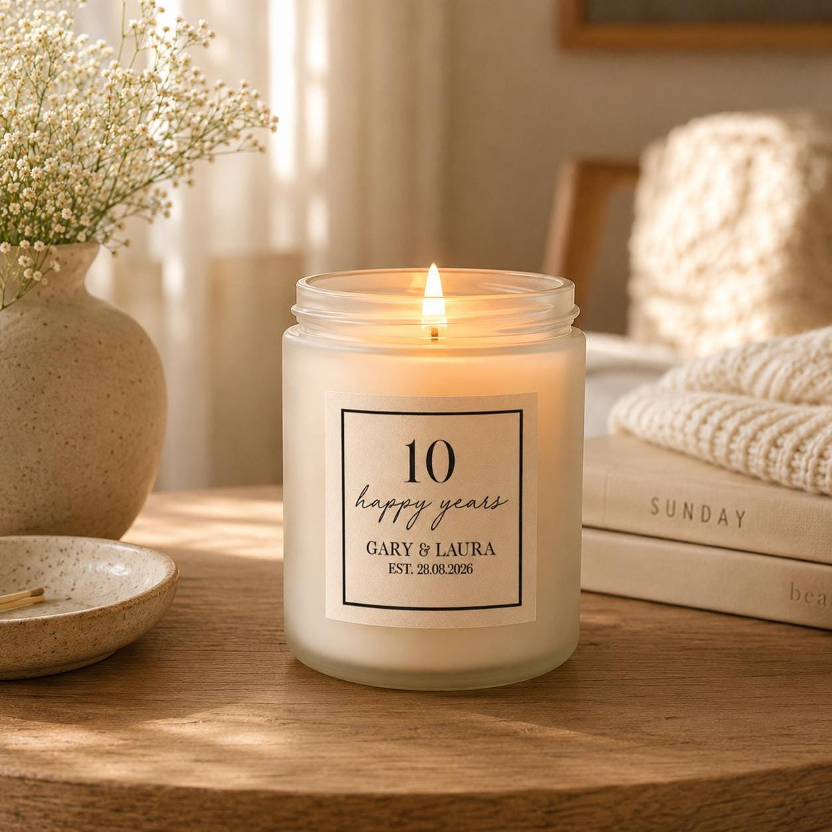 Personalised Anniversary Candle Gift product information
