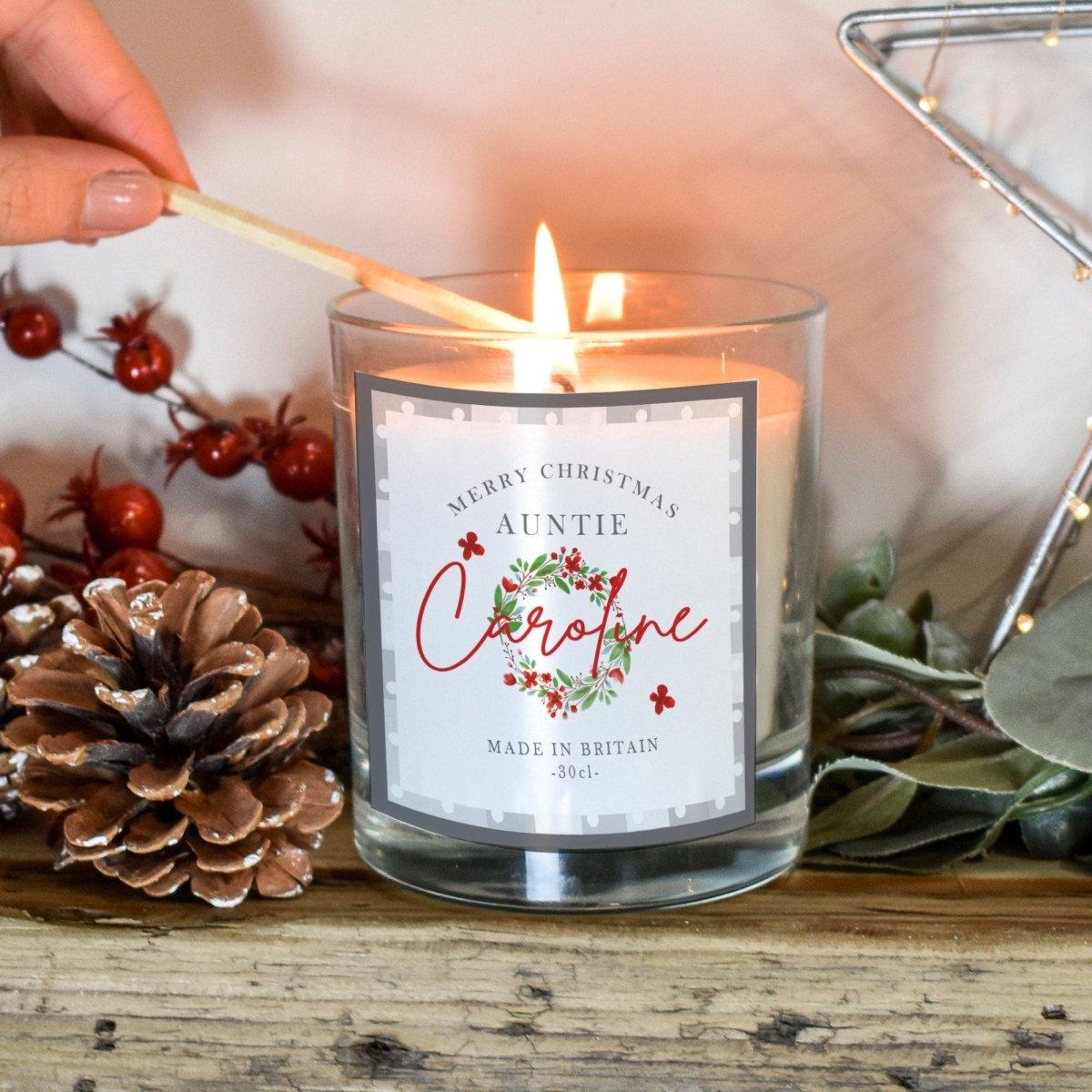 Personalised Auntie Christmas Candle, Auntie Candle Gift, Christmas Aunty Candle Gift, Aunt Christmas Gifts, Scented Candles,Christmas Gift - Amy Lucy