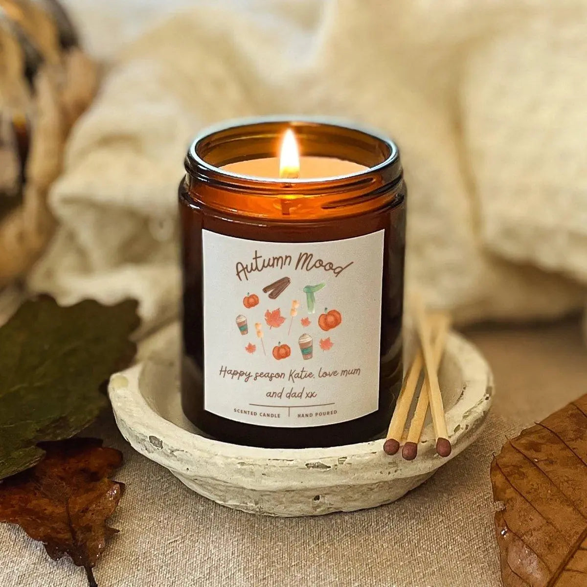 Personalised Autumn Mood Candle, Autumn Candle, Halloween Candle, Autumn Vibes, Fall Candle, Fall Decoration, Scented Handmade Candle, - Amy Lucy