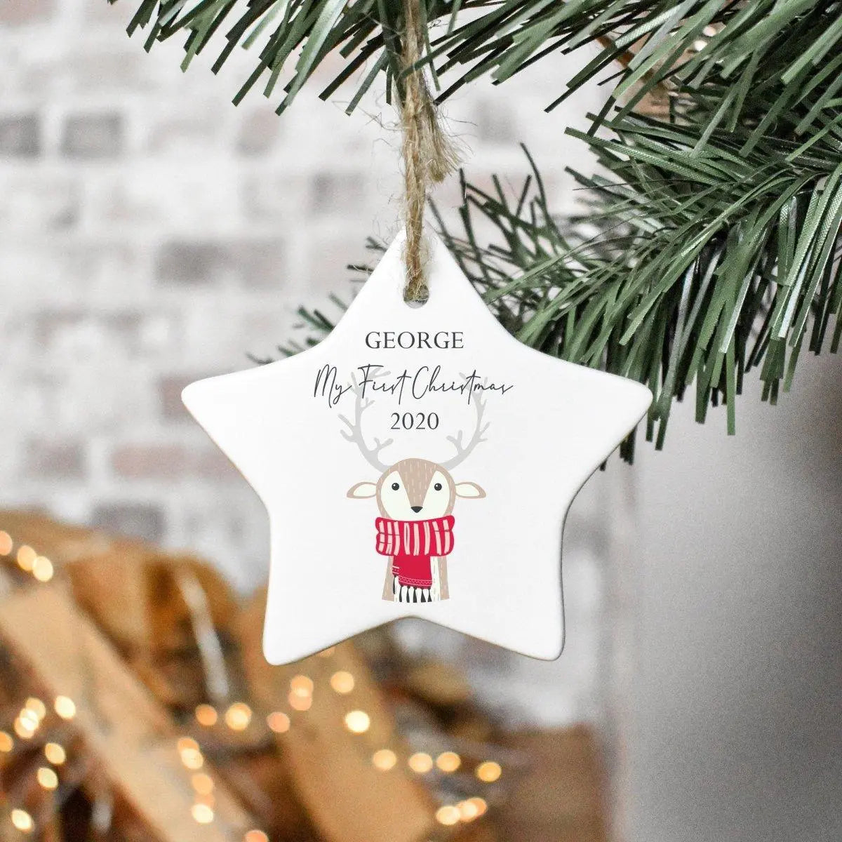 Personalised Baby 1st Christmas Bauble, Baby Christmas Ornament, My First Christmas, Reindeer Bauble, New Baby Christmas Gift, Baby 1st Xmas - Amy Lucy