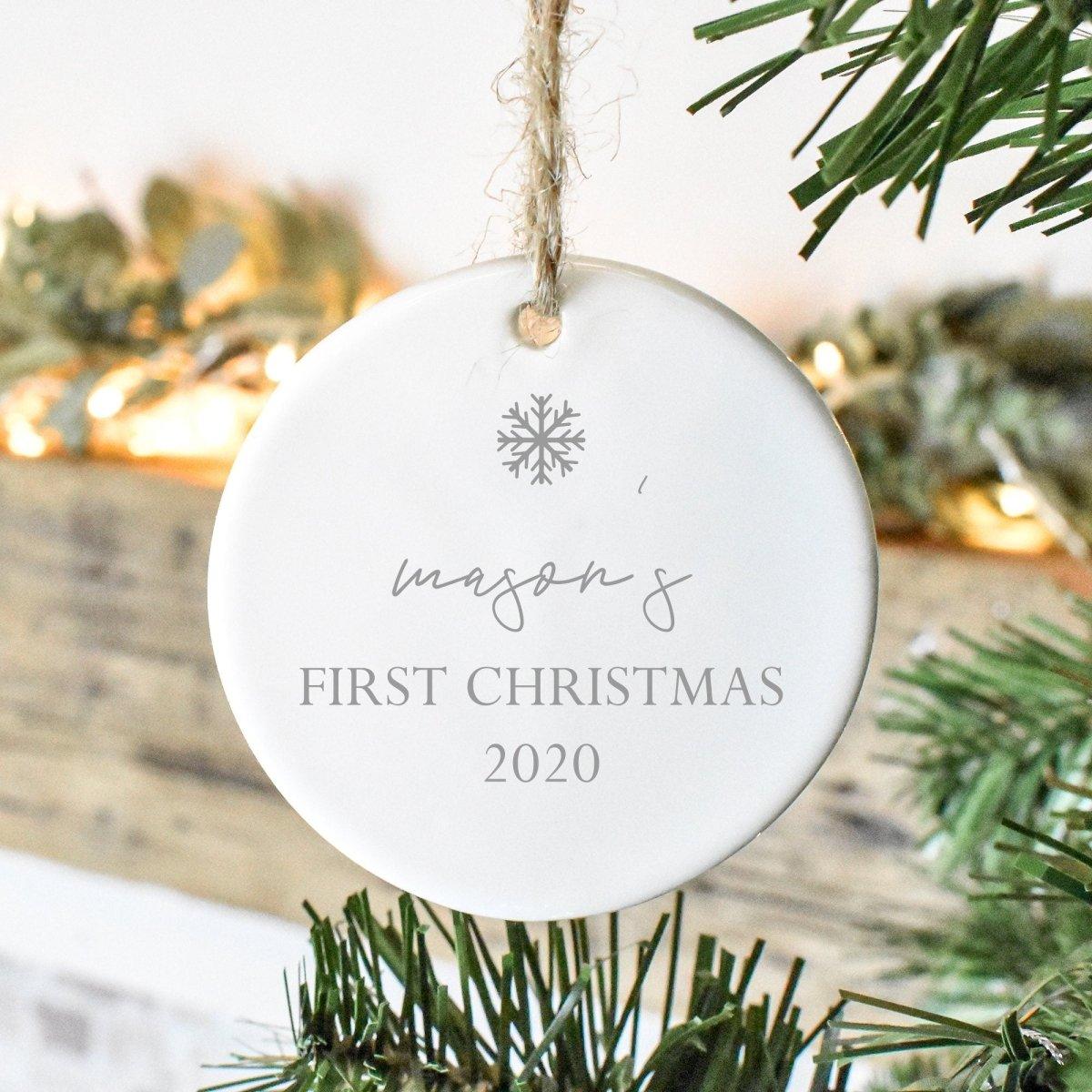 Personalised Baby Christmas Bauble, Custom Name Bauble, Baby Christmas Ornament, 1st Christmas, Snowflake Bauble, New Baby Christmas Gift