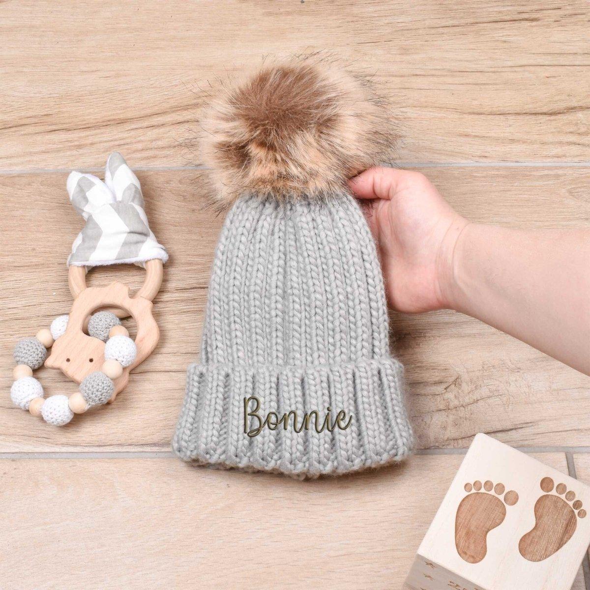 Personalised Baby Hat, Pom Pom Baby Hat, Baby Winter Hat, Embroidered Baby Hat, Baby Winter Hats, Custom Name Hat, Beanie Hat