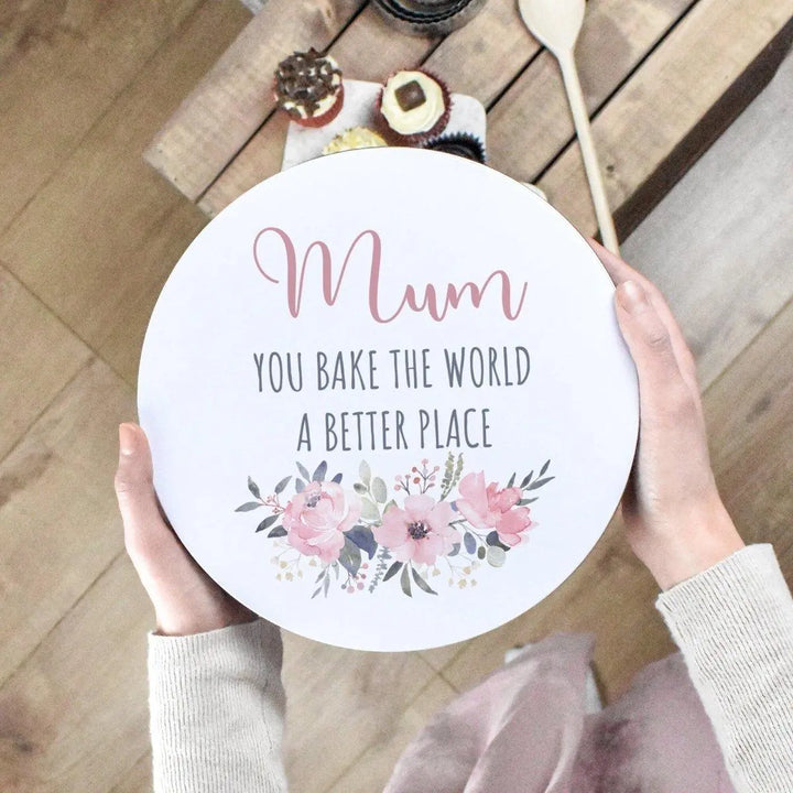 Personalised Baking Tin, Bake The World A Better Place, Mum Baking Gift, Personalised Mothers Day Gift, Cake Tin, Baking Gift, Mum Nan Gift