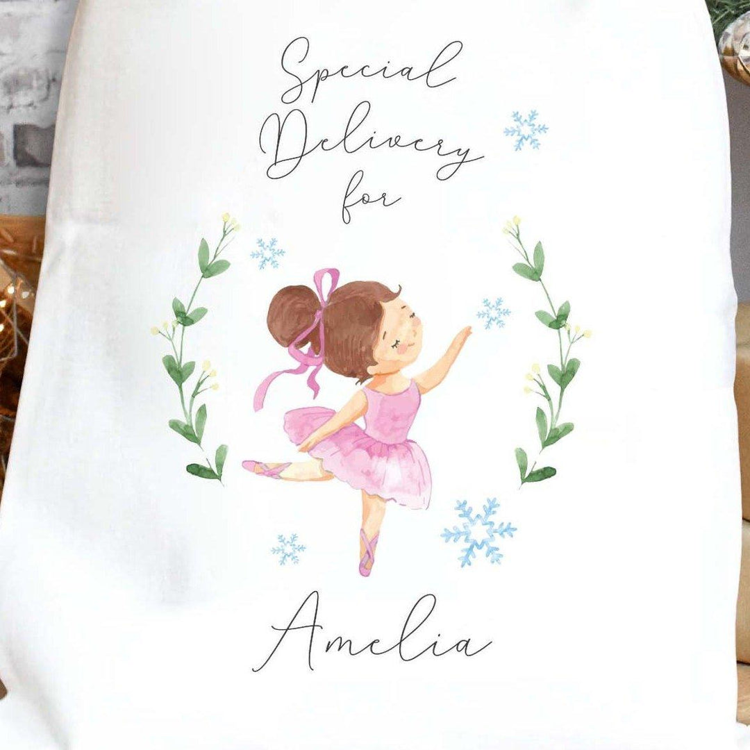 Personalised Ballerina Christmas Sack, Nutcracker Christmas Gift Sack, Ballet Xmas Gift Bag, Custom Christmas Eve Sack, Xmas Gift Sack,