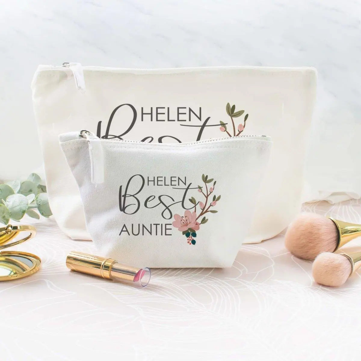 Personalised Best Auntie Makeup Bag, Best Auntie Gift, Bag and Purses, Aunty Thank You Gift, Cosmetic Bag, Auntie Gifts, Toiletry Bags,