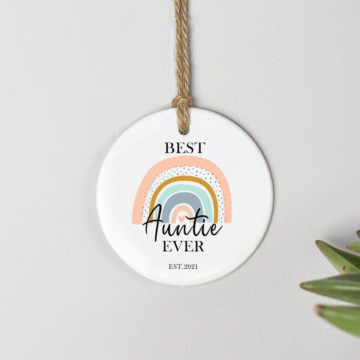 Personalised Best Auntie Sign, Best Aunty Gift, Aunty Ornament, Best Auntie Gift, Rainbow Gift, Relation Gift, New Aunty Gift, Hanging Sign
