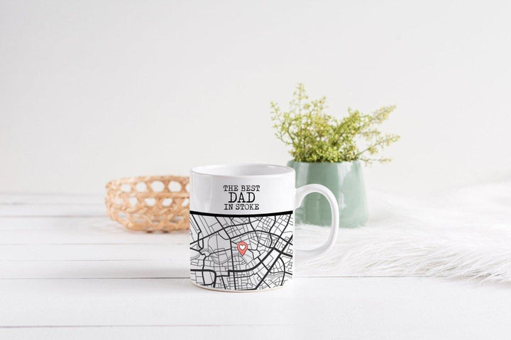 Personalised Best Dad in Town Mug, Dad Custom Map Mug, Best Daddy in Town Mug, Best Granddad Map Mug, Granddad Map Mug, Custom Map