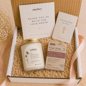 Personalised Birth Flower Birthday Candle with gift presentation details