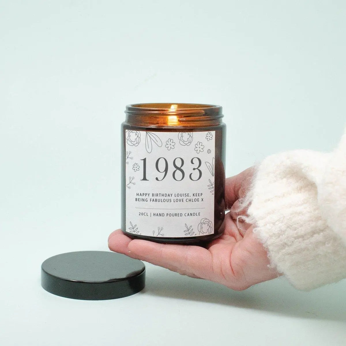 Personalised Birth Year Candle, Personalised Birthday Candle, Scented Candle, Vegan Candle, Birthday Gift, Container Candle, Custom Message