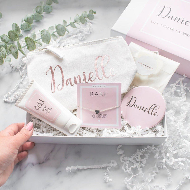 Charming Blush Pink Gift Box for Bridesmaid Proposals