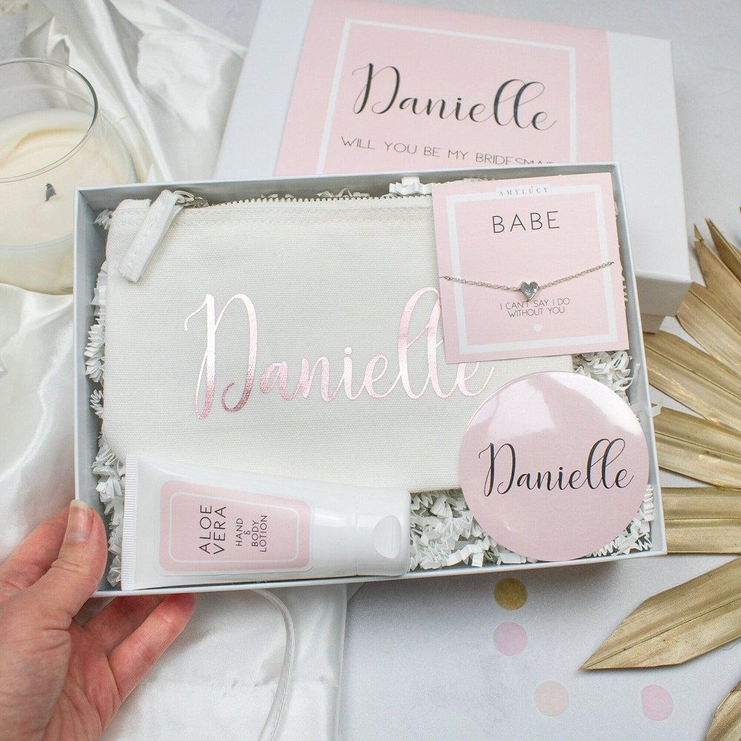 Charming Blush Pink Gift Box for Bridesmaid Proposals