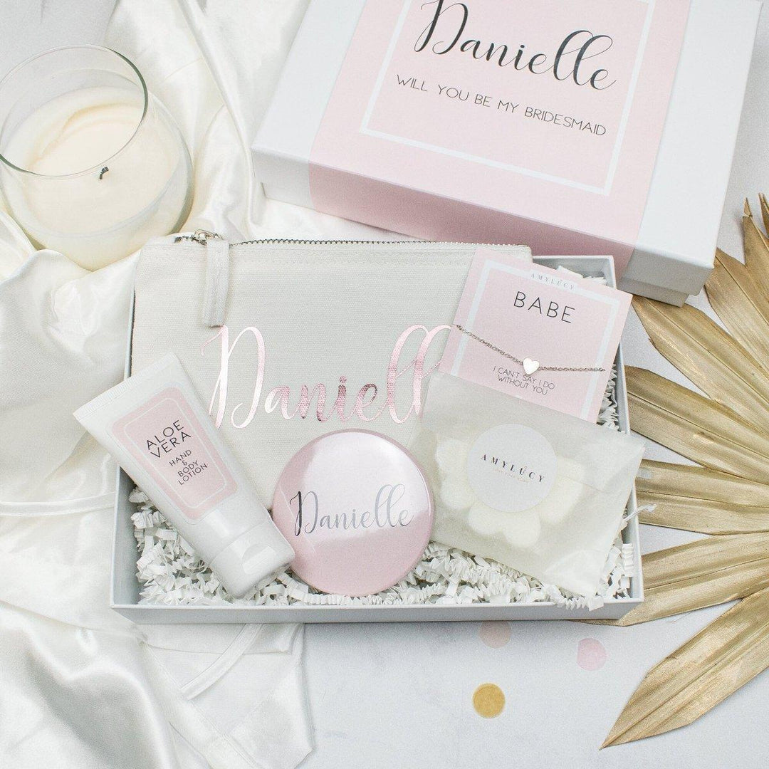 Charming Blush Pink Gift Box for Bridesmaid Proposals