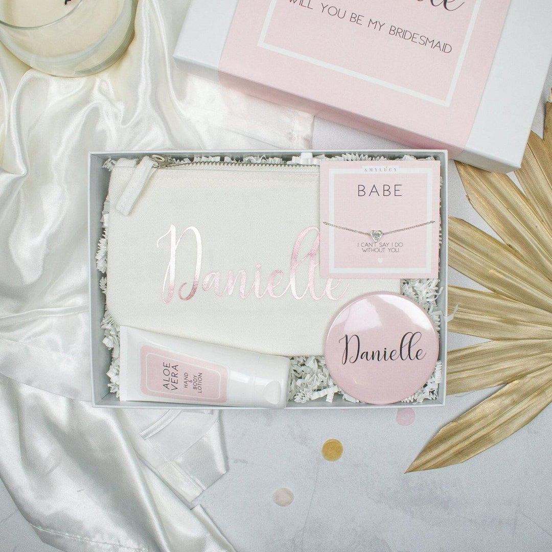 Charming Blush Pink Gift Box for Bridesmaid Proposals