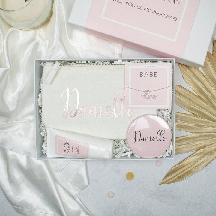 Charming Blush Pink Gift Box for Bridesmaid Proposals