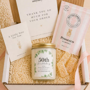 Personalised Botanical Birthday Candle Gift shown from the front