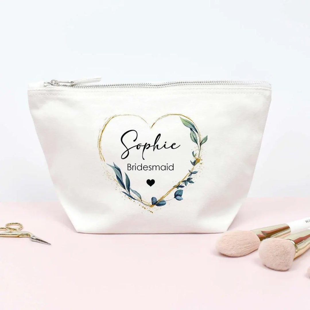 Personalised Bridal Makeup Bag, Bridal Party Gift, Hen Night Favour, Bridesmaid Favour, Maid of Honour Gift, Bridesmaid Accessory, Bride - Amy Lucy