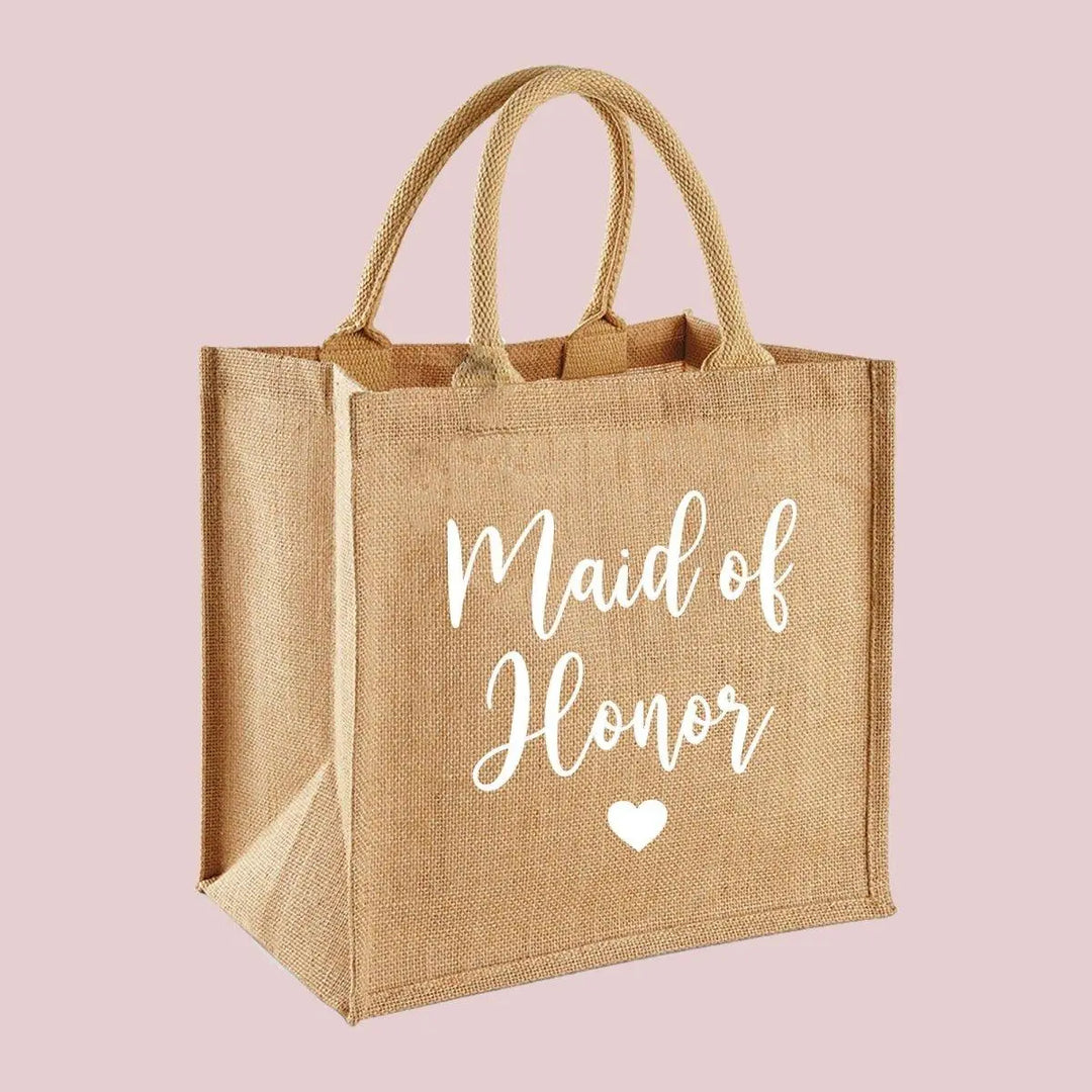 Personalised Bride Bag, Bride Jute Bag, Bride Gift Bag, Bride Gifts, Bridal Party Bag, Bridesmaid Bag, Maid of Honour Gift Bag, Hen Bag - Amy Lucy