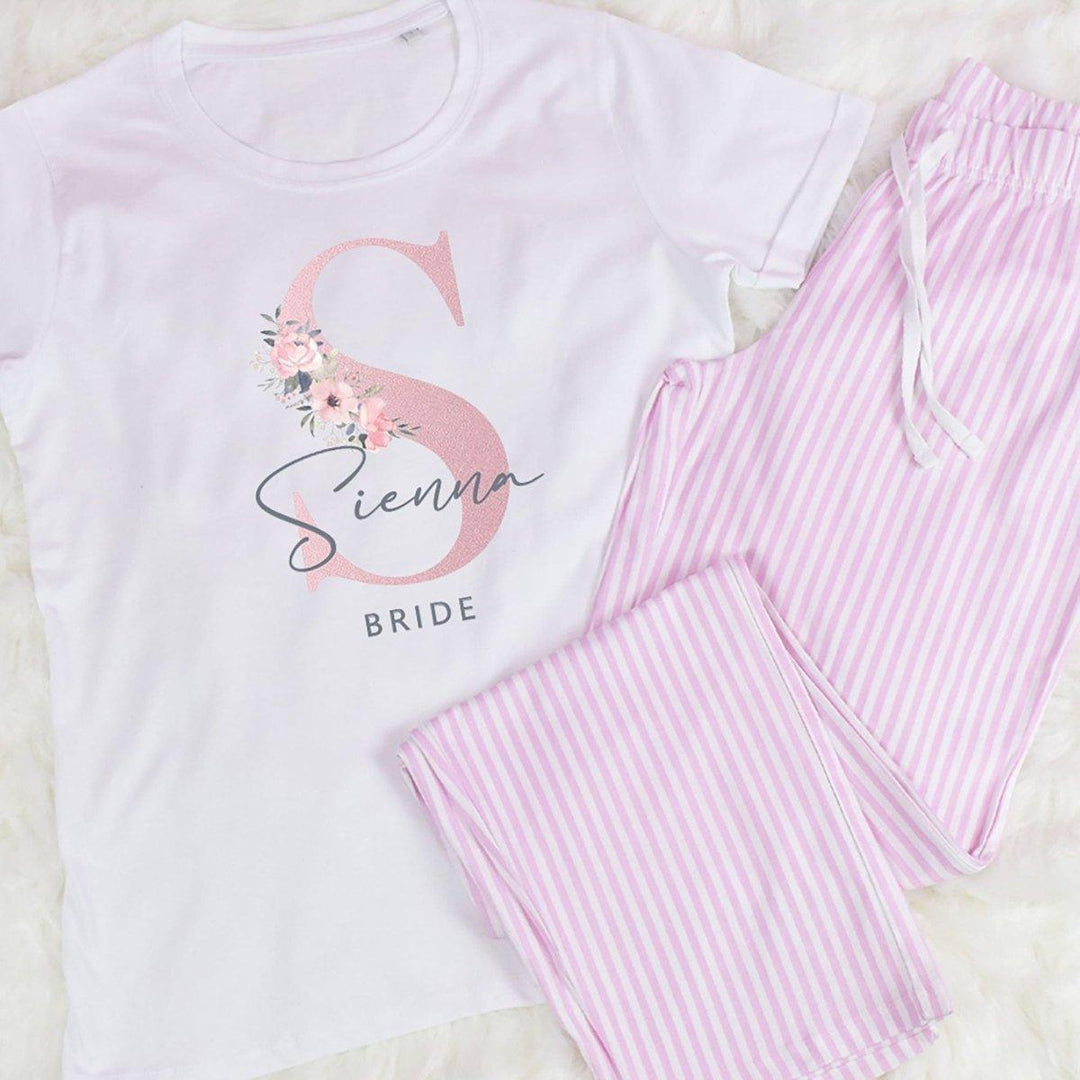 Personalised Bride Pyjamas, Hen Party Pajama Set, Bridesmaid Pjs, Hen Night Pyjamas, Bride to Be PJs, Wedding Morning Pyjamas, Bridal Party - Amy Lucy