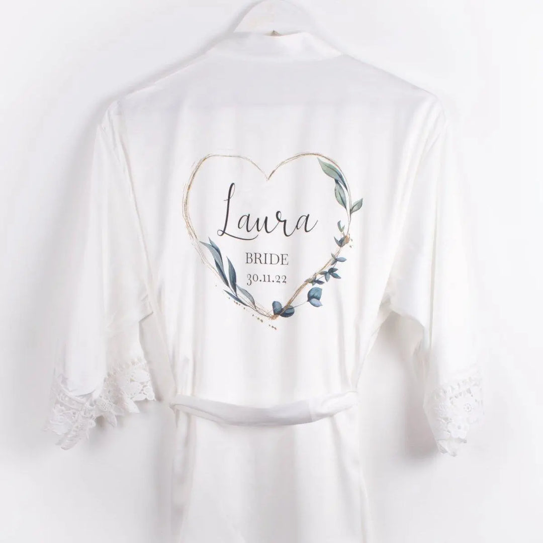 Personalised Bride Robe, Bride Maid of Honour Gown, Bridesmaid Robes Personalised, Bridal Robes - Amy Lucy