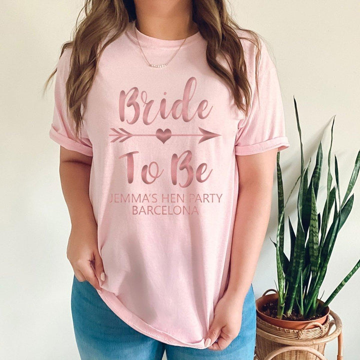 Personalised Bride To Be Hen Party T-shirt, Rose Gold Hen Night T-shirts, Rose Gold Hen Party Tops, Bride To Be Tops, Bride Tribe Party Tops - Amy Lucy