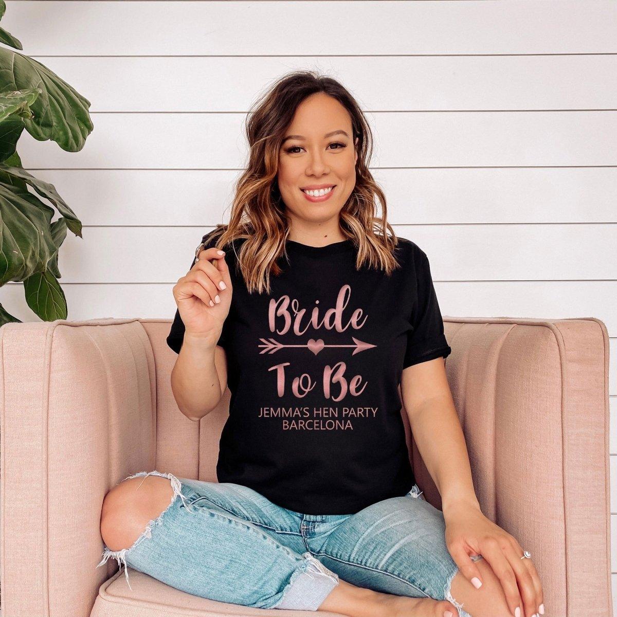 Personalised Bride To Be Hen Party T-shirt, Rose Gold Hen Night T-shirts, Rose Gold Hen Party Tops, Bride To Be Tops, Bride Tribe Party Tops - Amy Lucy