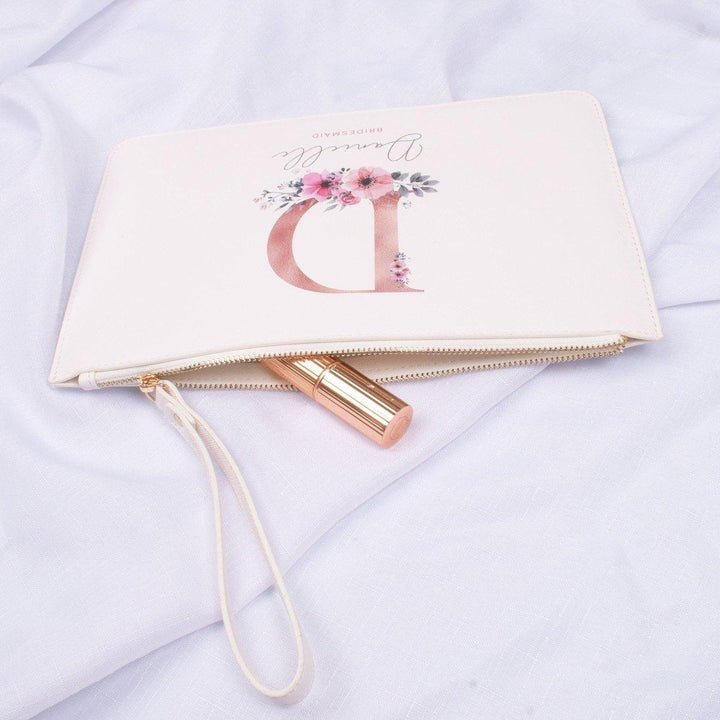 Personalised Bridesmaid Clutch Bag, Bridesmaid Gift, Rose Gold Bridal Pouch, Bridesmaid Gift Pouch, Clutch Bag, Pink Pouch, Hen Party Gifts, - Amy Lucy