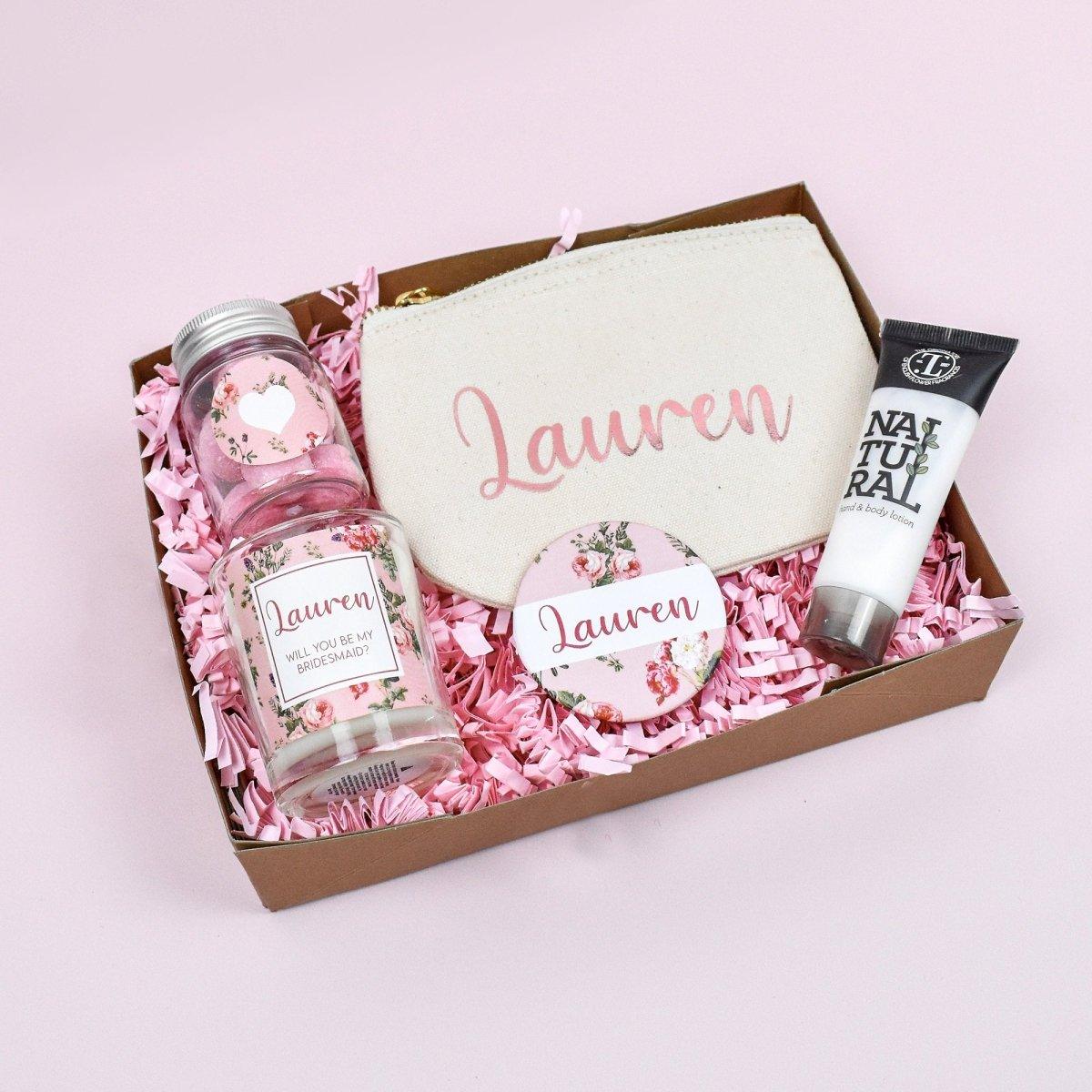 Personalised Bridesmaid Gift Box, Filled Thank You Bridesmaid Box, Bridesmaid Gift Set, Wedding Thank You Gifts, Filled Gift Set, Gift Box - Amy Lucy