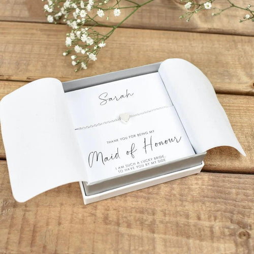 Personalised Bridesmaid Heart Necklace