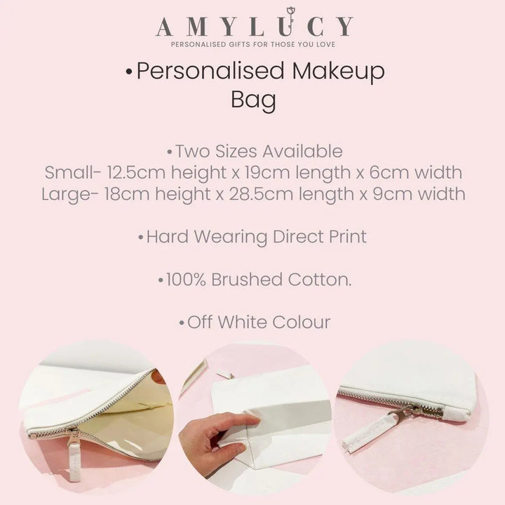 Personalised Bridesmaid Makeup Bag, Hen Night Cosmetic Bag, Bridesmaid Make Up Bag, Bridesmaid Favours, Bags and Purses, Bridal Party Gifts