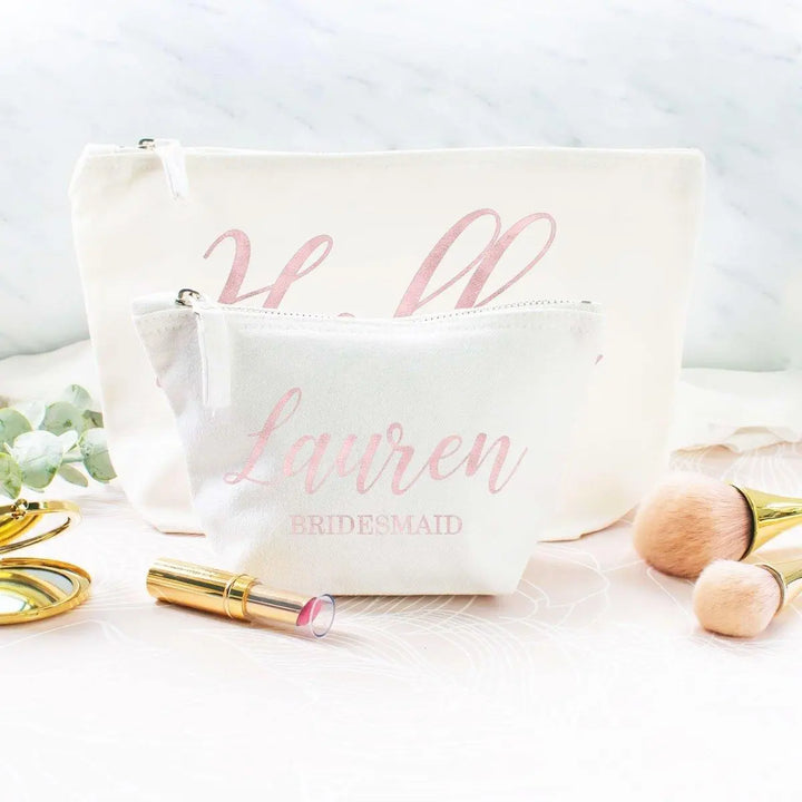 Personalised Bridesmaid Makeup Bag, Hen Night Makeup Bag, Bridesmaid Favour,  Bridesmaid Gifts, Wedding Bridesmaid Gift, Bride to Be Gift