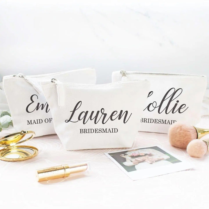 Personalised Bridesmaid Makeup Bag, Hen Night Makeup Bag, Bridesmaid Favour,  Bridesmaid Gifts, Wedding Bridesmaid Gift, Bride to Be Gift