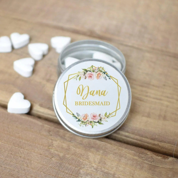 Personalised Bridesmaid Mint Tin, Bridesmaid Proposal Gift, Bridesmaid Proposal, Bridesmaid Mint Tin DIY Small Bridal Party Gift, Party Bag