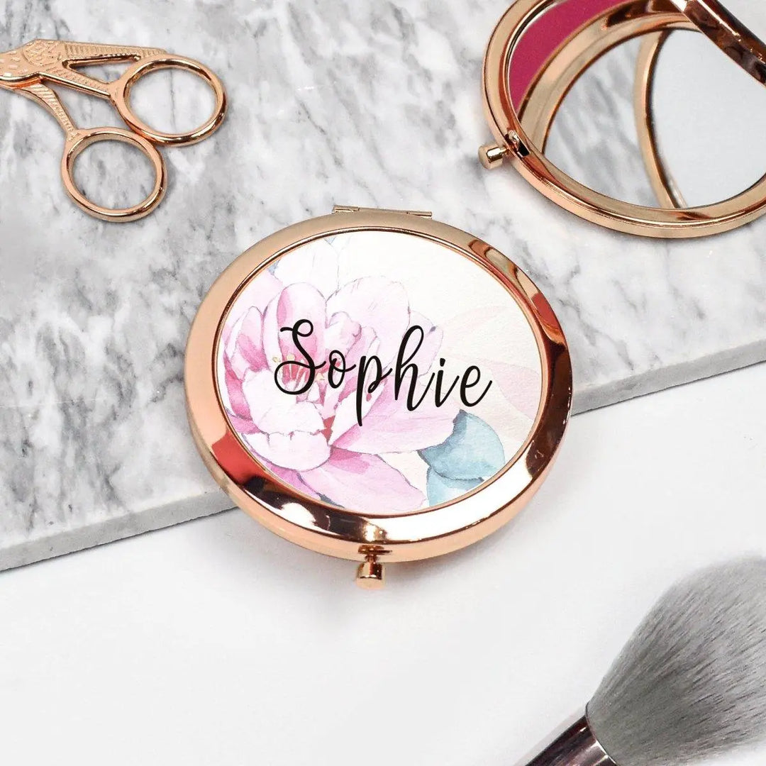 Personalised Bridesmaid Pocket Mirror, Bride Compact Mirror, Maid of Honour Pocket Mirror, Bridesmaid Favour, Bridal Party Gift, Hand Mirror