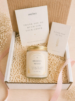 Personalised Bridesmaid Proposal Candle shown from the front