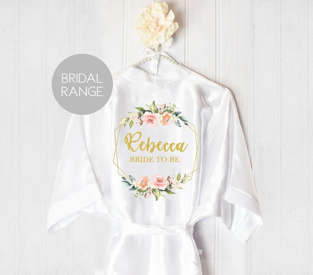 Personalised Bridesmaid Robe, Personalised Robe, Hen Party Robes Bridesmaid Gift Robe, Personalised, Bride To Be Maid Honour, Floral