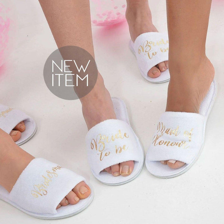 Personalised Bridesmaid Slippers, Personalized Slippers, Hen Party Slippers, Bridesmaid Gift Slippers, Personalised, Bride To Be Maid Honour