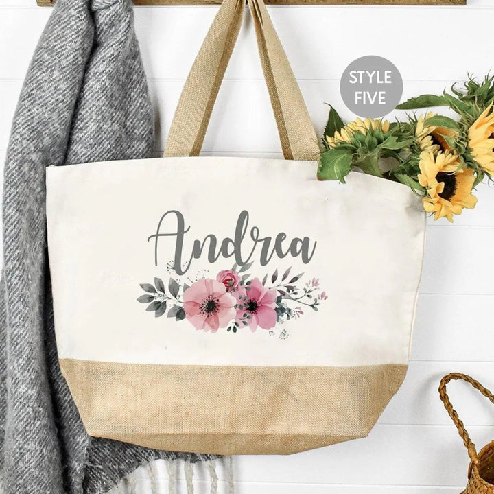 Personalised Bridesmaid Tote Bag, Bride Shopper Bag, Bridesmaid Favour, Personalised Bride Jute Bag, Bridesmaid Gift, Bride Gifts, Jute Bag