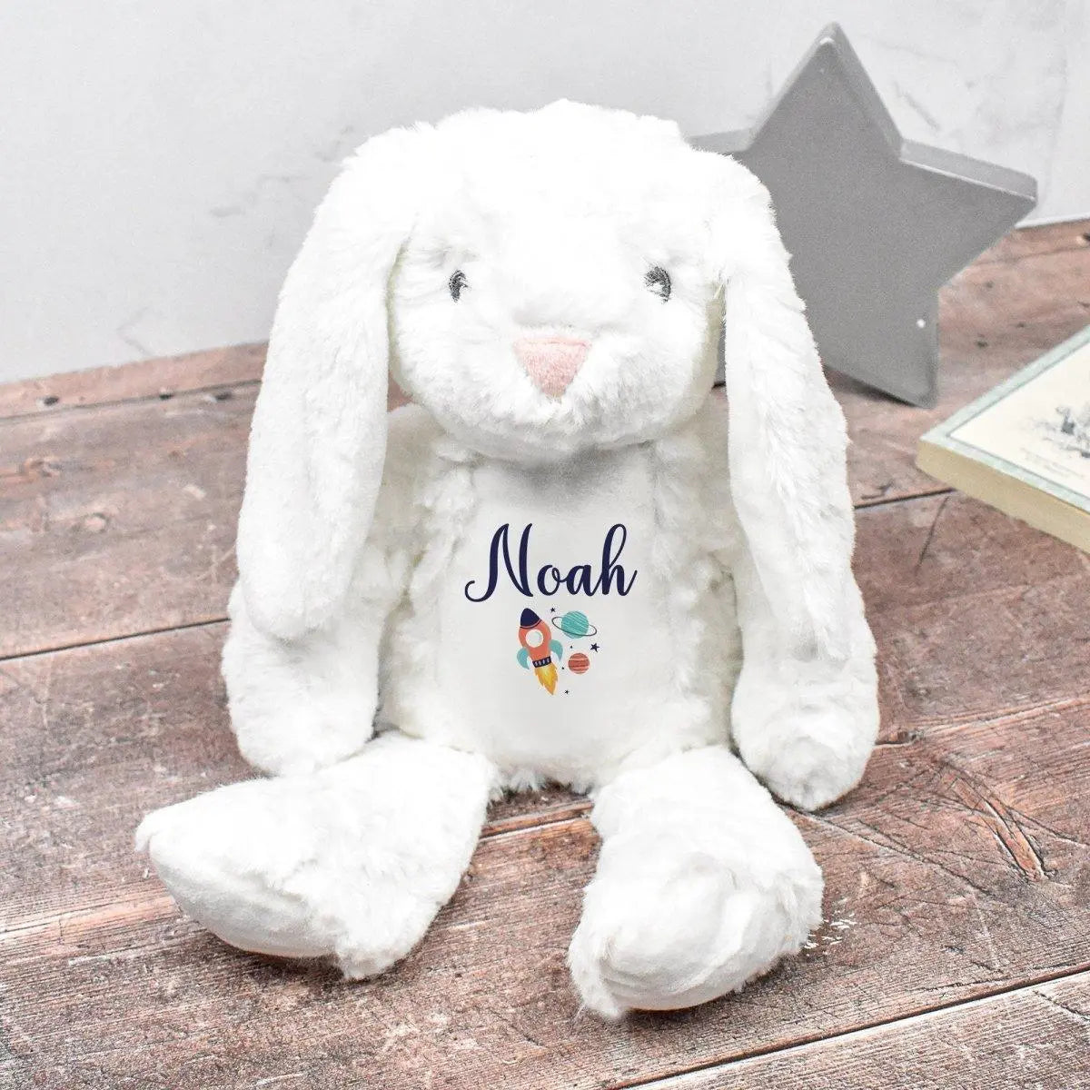 Personalised Bunny Rabbit, New Baby Gift, Customised Soft Toy, Cuddly Toy, Your Name Teddy, Girls and Boys Teddy, Baby Shower Gift, New Baby