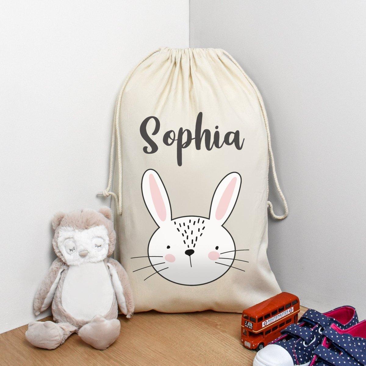 Personalised Bunny Toy Sack, Personalised Easter Bag, Bunny Nursery Decor, Custom Toy Bag, Easter Egg Bag, Child Storage Bag, Large Toy Bag