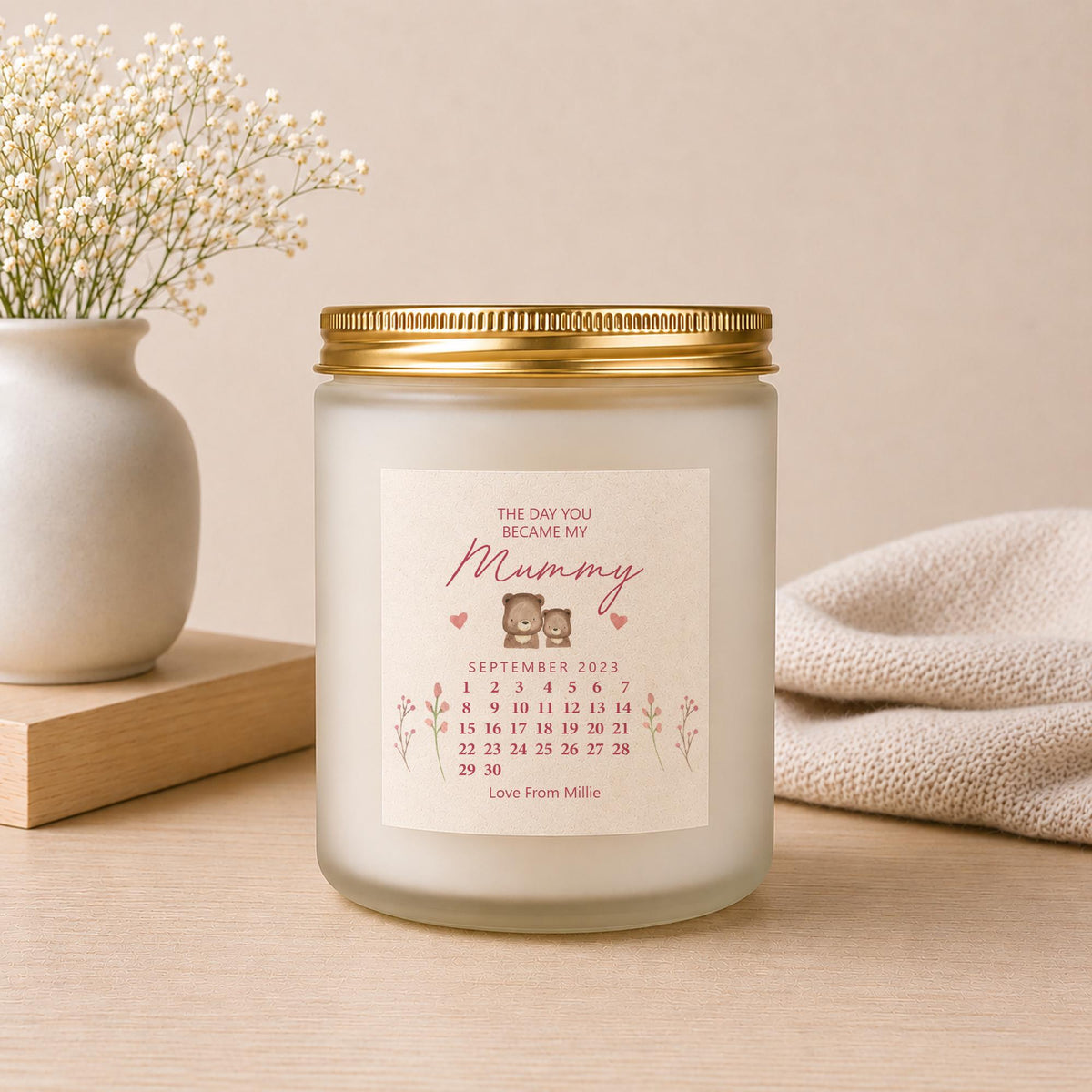 Personalised Candle Gift for Nanny styled as a thoughtful gift