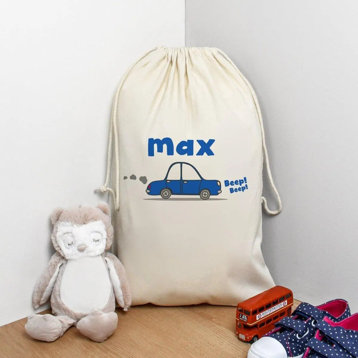 Personalised Car Toy Sack, Personalised Toy Bag, Large Toy Sack, Child&#39;s Storage Bag, Boys Toy Storage, Child&#39;s Toy, Car Bedroom