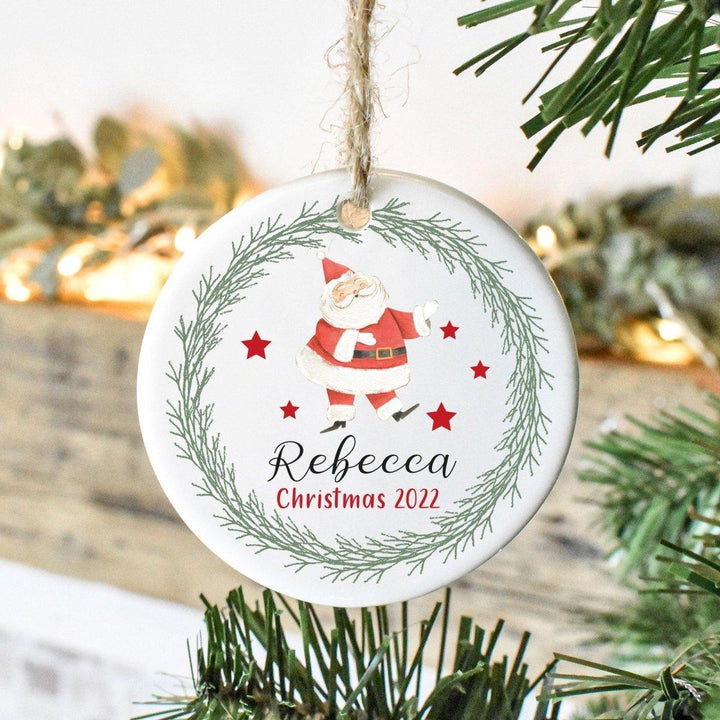 Personalised Child&#39;s Santa Christmas Bauble, Christmas Tree Santa Decoration, Santa Christmas Bauble, Tree Decor, Personalised Baubles