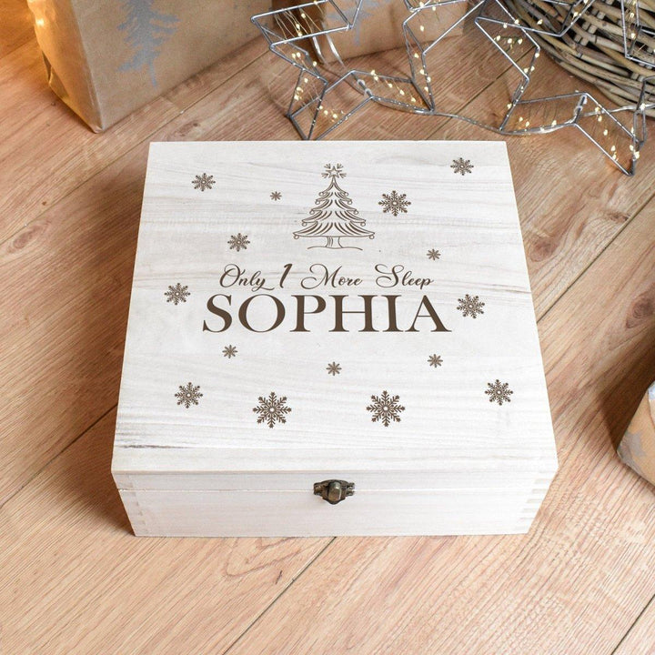 Personalised Christmas Eve Box, 1 More Sleep Christmas Eve  Box, Engraved Christmas Eve Box, Wooden Christmas Box, Engraved Box, Gift Boxes