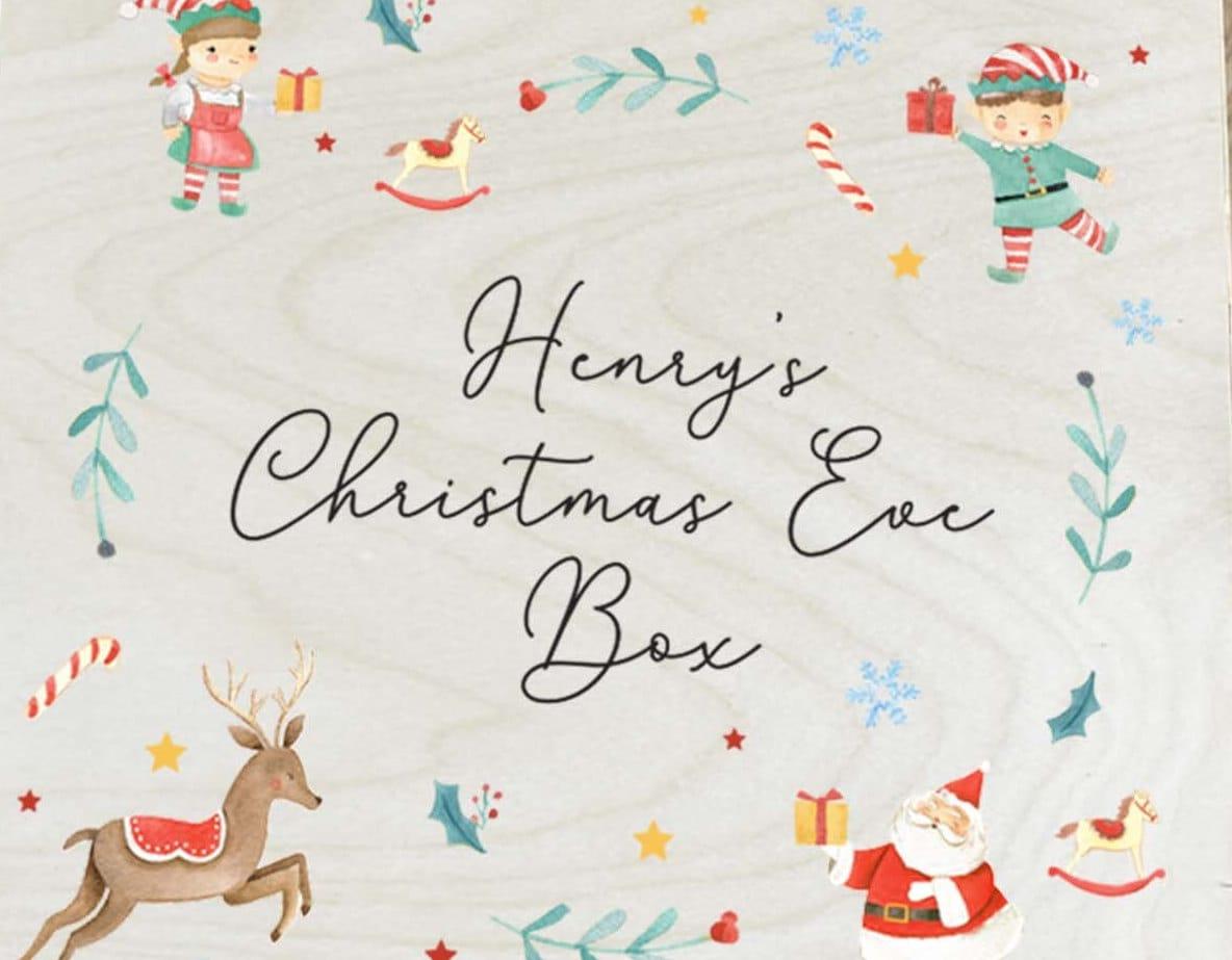 Personalised Christmas Eve Box, Child Xmas Eve Box, Engraved Christmas Eve Box, Xmas Crate, Engraved Boxes, Festive Box, Childs Box, Custom