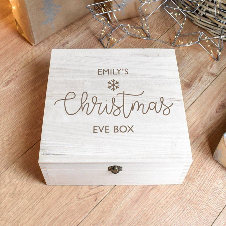 Personalised Christmas Eve Box, Engraved Wooden Box, Wood Box, Kids Christmas Eve Crate, Xmas Gift Box, Wooden Crate, Engraved Box, Teenage