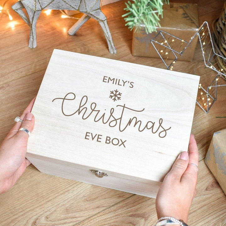 Personalised Christmas Eve Box, Engraved Wooden Box, Wood Box, Kids Christmas Eve Crate, Xmas Gift Box, Wooden Crate, Engraved Box, Teenage