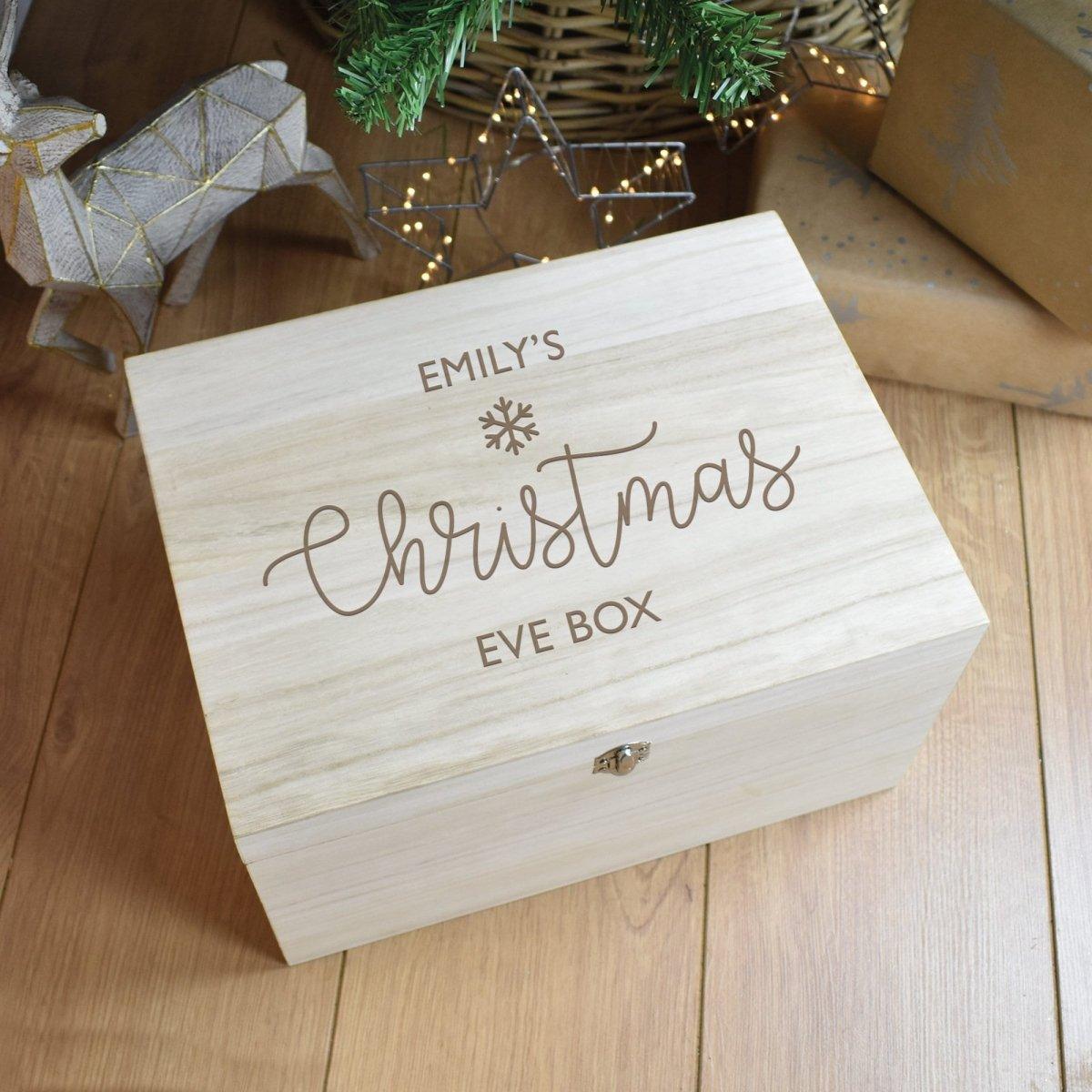 Personalised Christmas Eve Box, Engraved Wooden Box, Wood Box, Kids Christmas Eve Crate, Xmas Gift Box, Wooden Crate, Engraved Box, Teenage