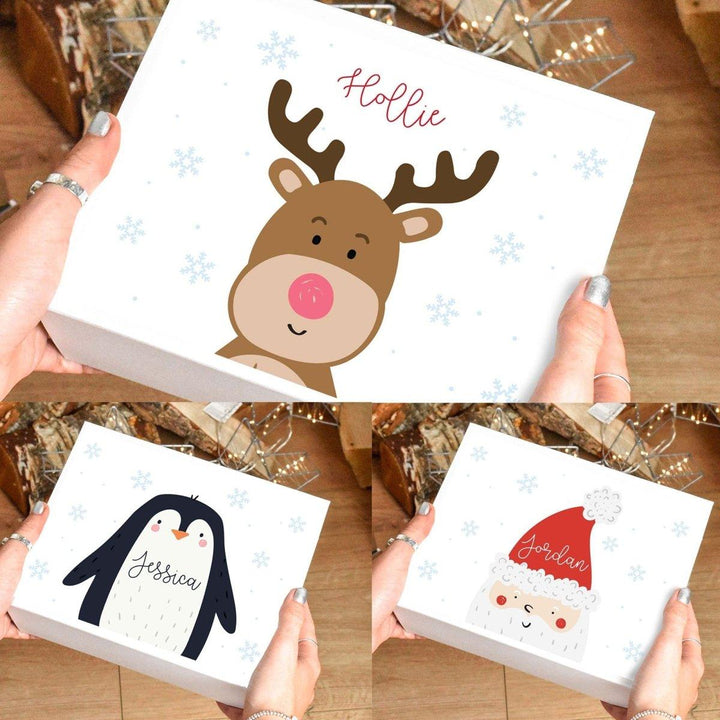 Personalised Christmas Eve Box, Reindeer Christmas Eve Box, Empty Xmas Eve Box, Girls Xmas Box, Empty Christmas Box, Kids Xmas Eve Box