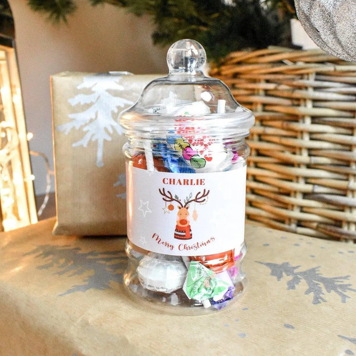 Personalised Christmas Eve Stocking Filler, Xmas Personalised Sweet Jar, Christmas Eve Sweets, Christmas Stocking Fillers, Christmas Eve Box