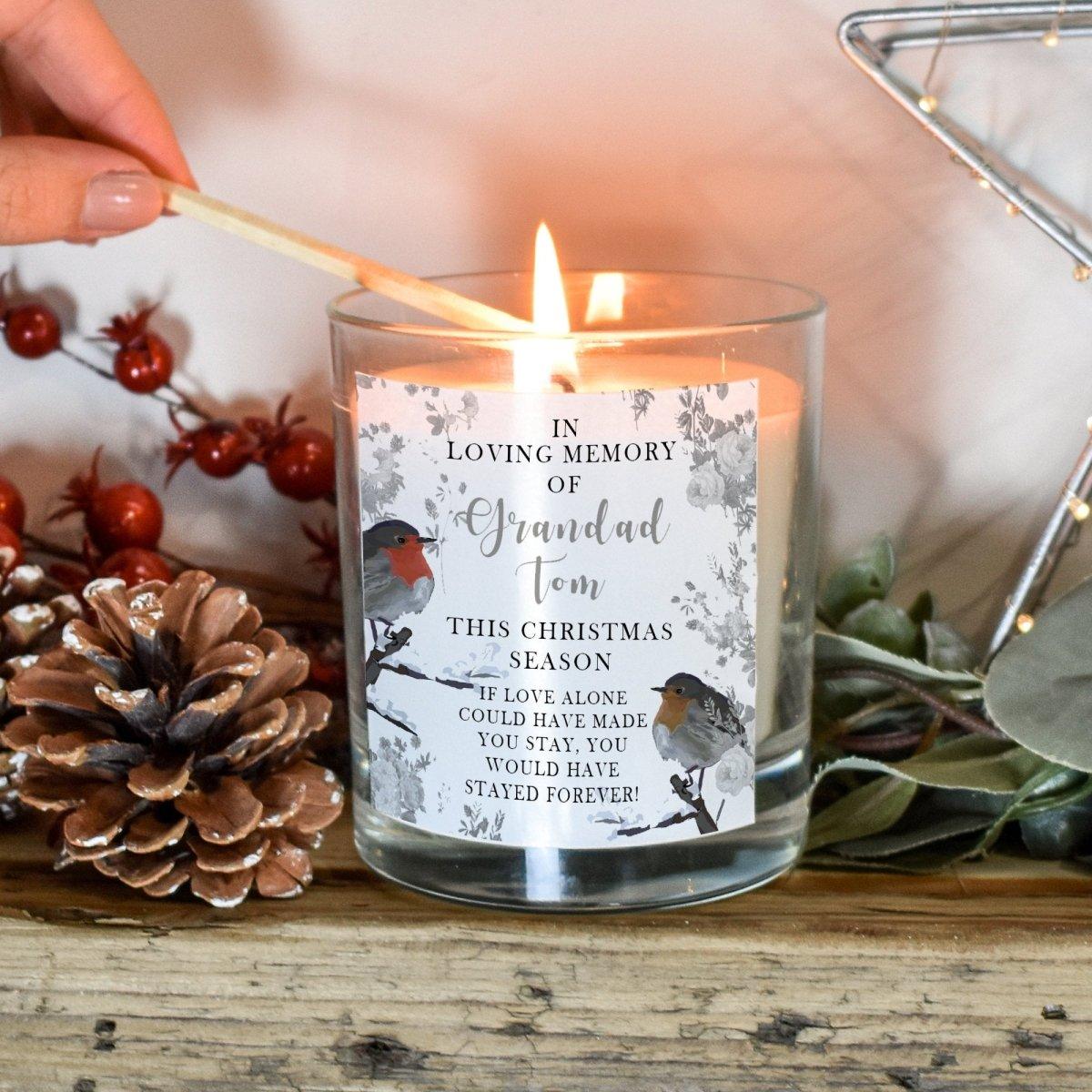 Personalised Christmas Lost Love One Candle Memorial Candle Christmas Remembrance Gift Remember Loved One Loved One candle Loving Memory - Amy Lucy